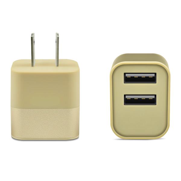 Dual-Port 2.4A Metallic Wall Charger Gold