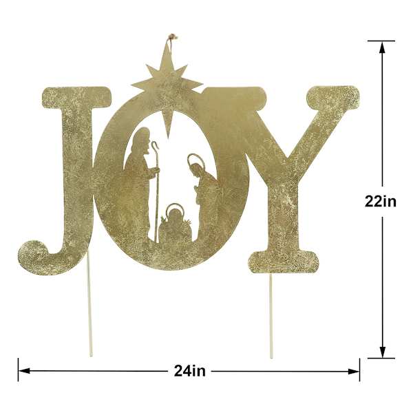 Gold Joy Metal Yard Stake, 24"