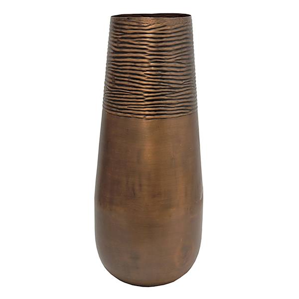 Orange Metal Oversized Vase, 29"