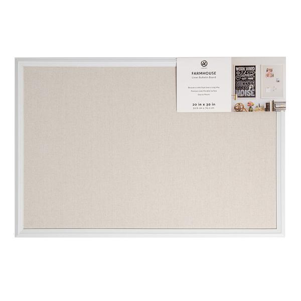 White Wood Frame Linen Board, 20x30