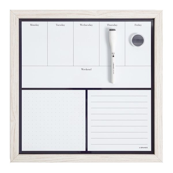 Rustic White Wood Weekly Planner Board, 14"