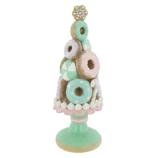 Mrs. Claus' Bakery Frosted Donut Tree, 12.5"