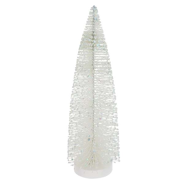 White Glittered Bottlebrush Tree, 16"