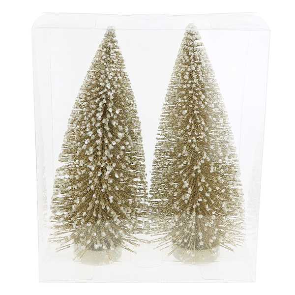 2-Pack Gold Bottlebrush Trees, 9"