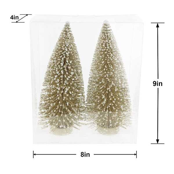 2-Pack Gold Bottlebrush Trees, 9"