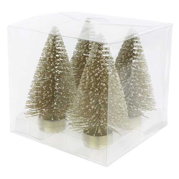 4-Pack Gold Bottlebrush Trees, 5"