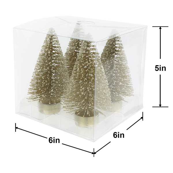 4-Pack Gold Bottlebrush Trees, 5"