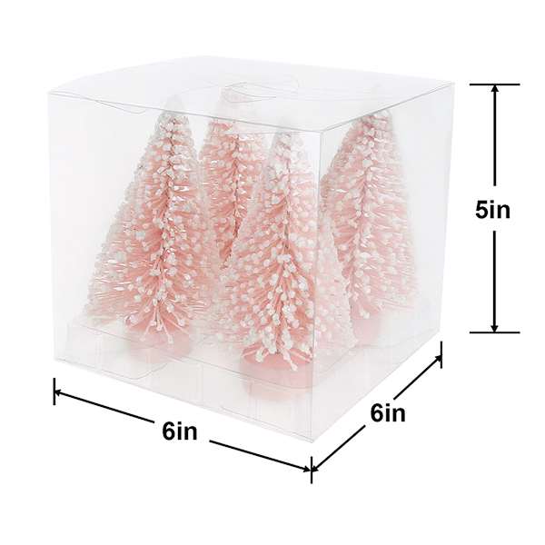4-Pack Pink Bottlebrush Trees, 5"