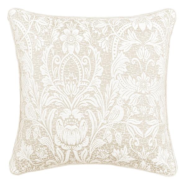 Ivory Floral Damask Throw Pillow, 18"