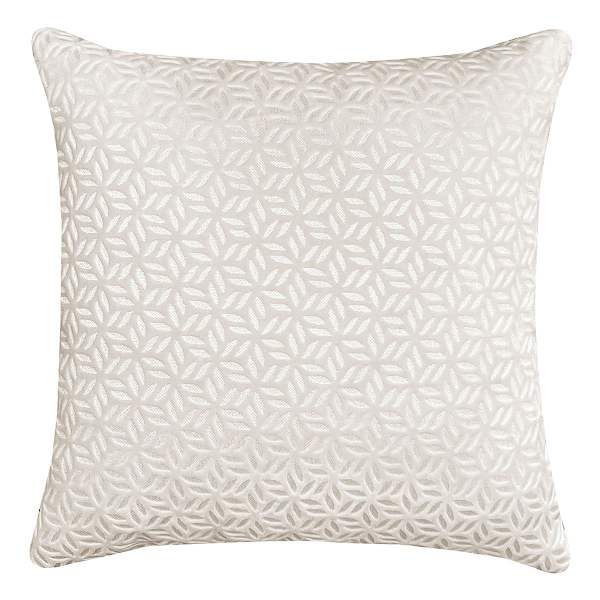 Ivory Petal Cut Velvet Throw Pillow, 18"
