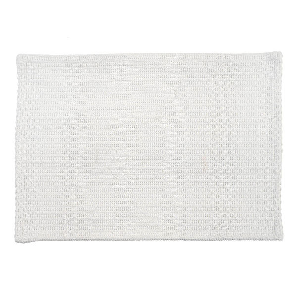 Set of 4 White Dobby Woven Placemat, 13x19