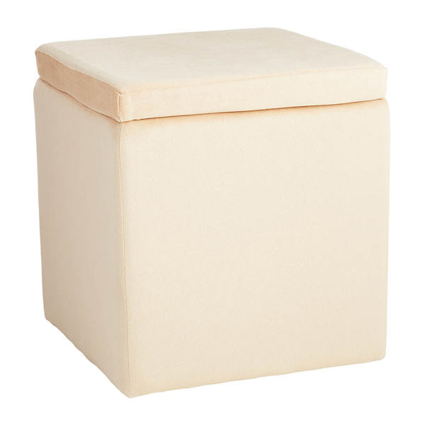 Hannah Square Storage Ottoman, Taupe