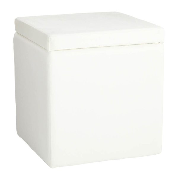Hannah Square Storage Ottoman, Cream