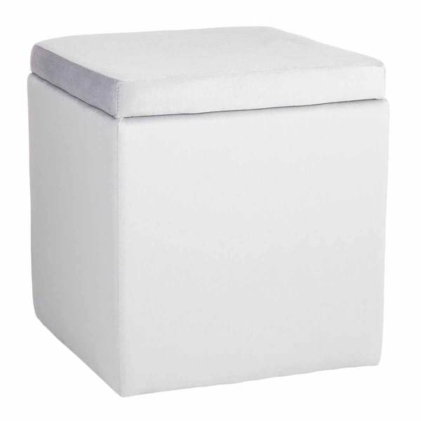 Hannah Square Storage Ottoman, Grey