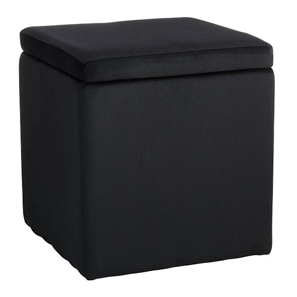 Hannah Square Storage Ottoman, Black