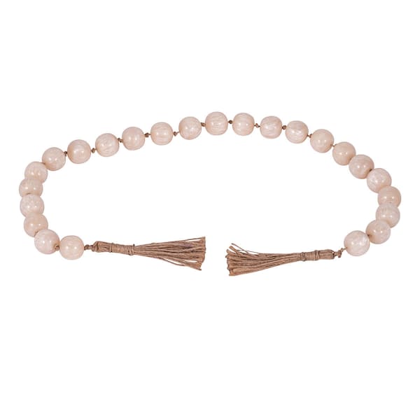 36In Ivory Resin Bead Garland With Tassle