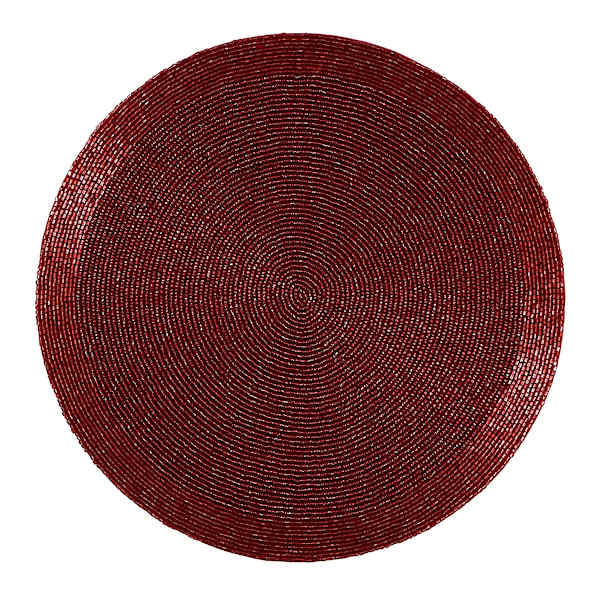 Red Beaded Placemat, 14"
