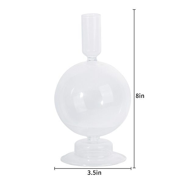 Crosby St. Clear Glass Bubble Taper Candle Holder, 6.5"