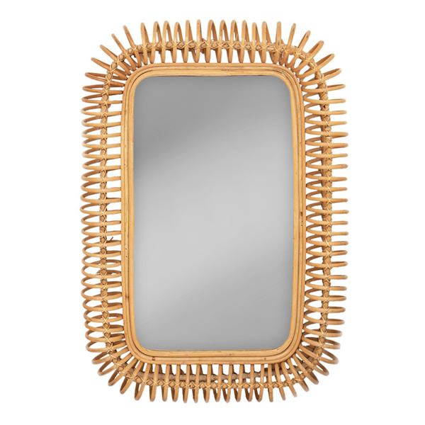 Soul Searcher Rattan Wall Mirror, 24x35
