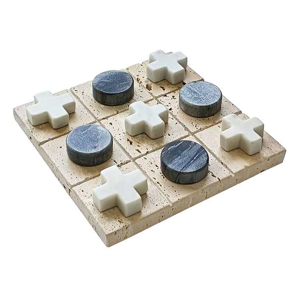 Decorative Marble Tic Tac Toe, 6.5"