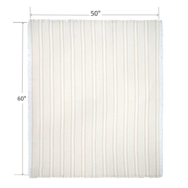 Providence Neutral Stripe Woven Throw Blanket, 50x60