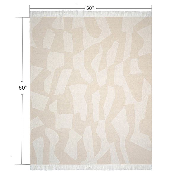 Crosby St. Neutral Modern Geo Woven Throw Blanket, 50x60