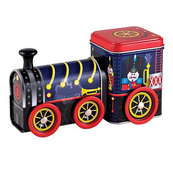 Dark Blue Christmas Train Gift Tin
