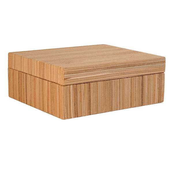 Medium Tan Woven Decorative Box, 10"