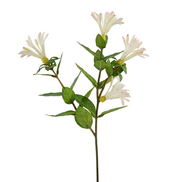 White Natural Touch Honeysuckle Pick, 12"