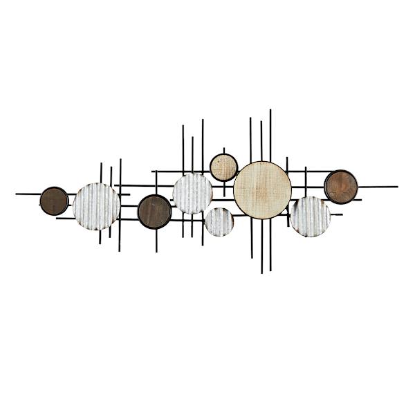 Metal & Wood Antique Wall Art, 42x18