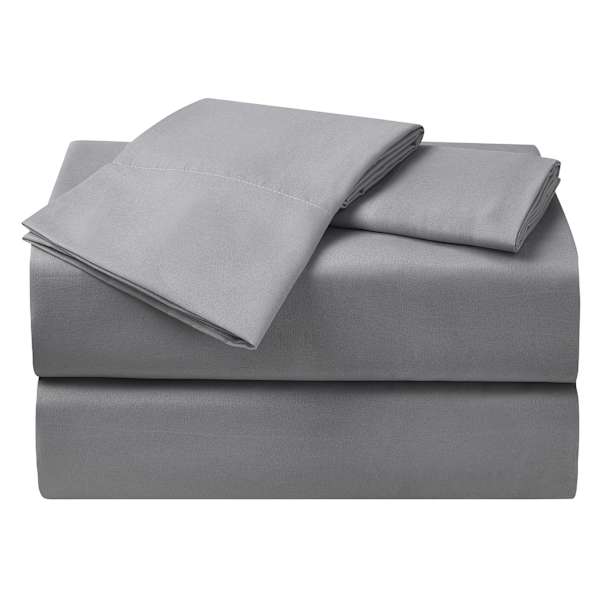 4-Piece Dark Grey Cooling Microfiber Sheet Set, Queen