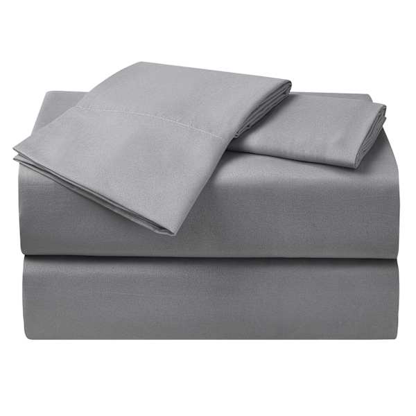 4-Piece Dark Grey Cooling Microfiber Sheet Set, King