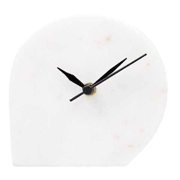 White Marble Clock, 5"