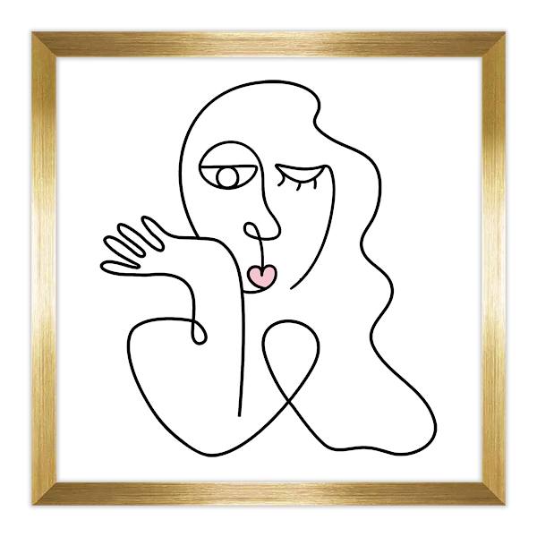 Oh Joy! Glass Framed Abstract Figure Print Wall Art, 12"