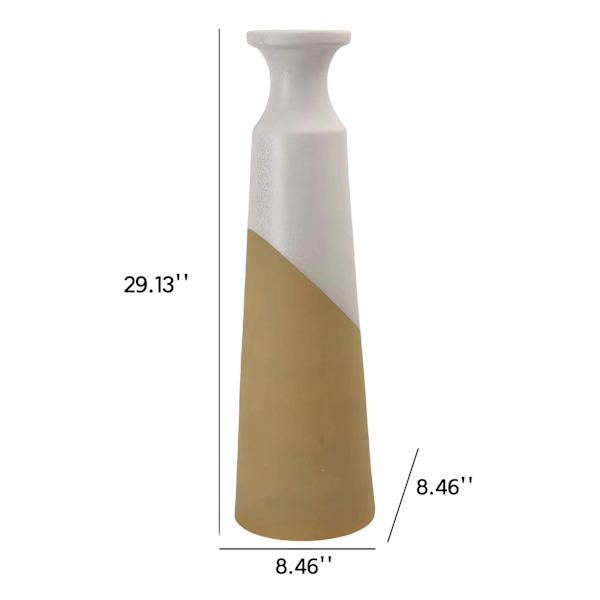 Honeybloom Two-Tone Terracotta Ceramic Floor Vase, 30"
