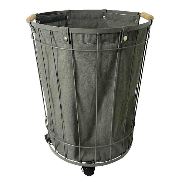 Rolling Wire Hamper Grey
