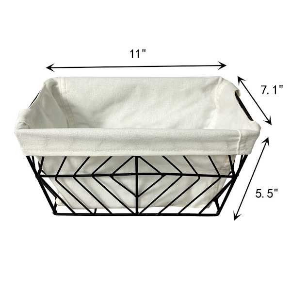 Black Metal Basket With Liner