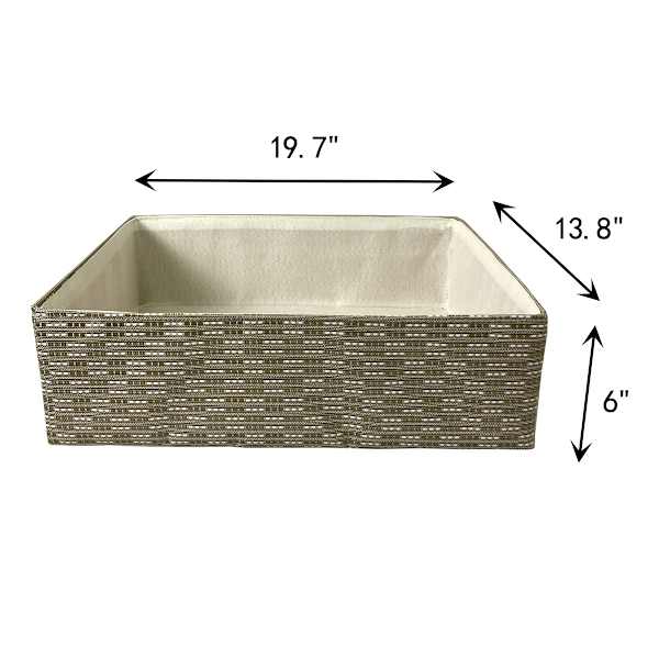 Metallic Grey Storage Basket, Medium