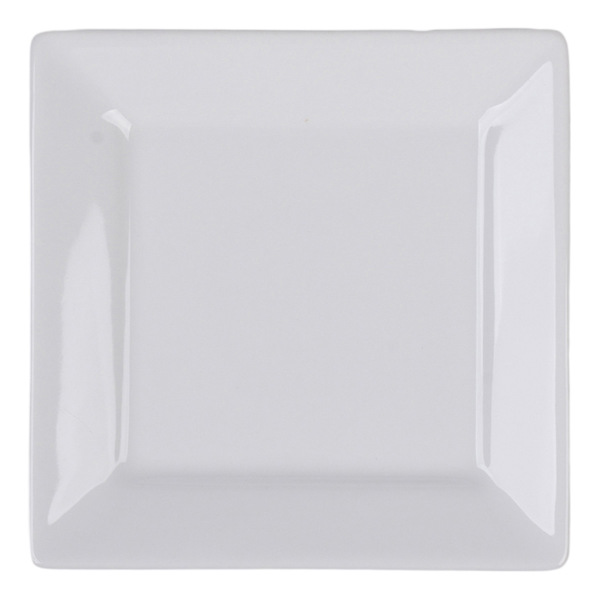 Bistro Set of 6 Super White Hard Square Porcelain Appetizer Plate, 5"