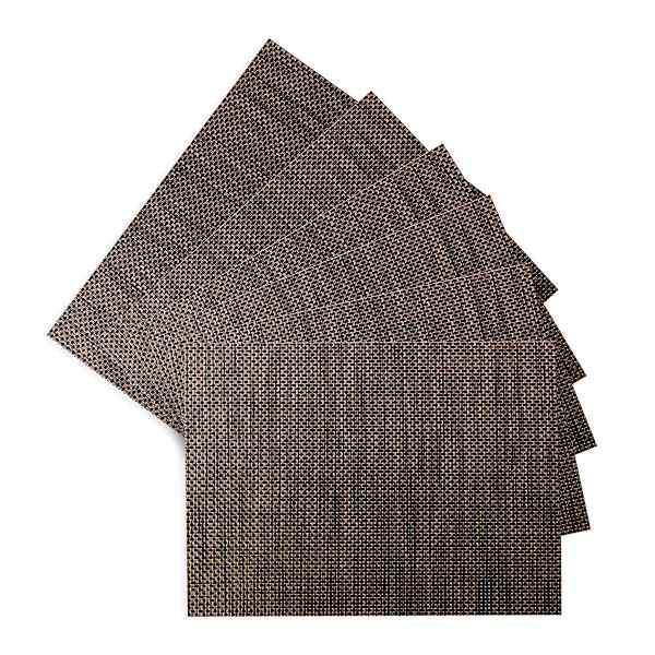 Set of 6 Longport Tobacco Woven Vinyl Placemats, 18x13
