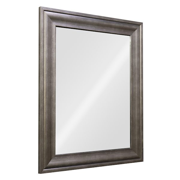 Antiqued Silver Barb Framed Rectangle Wall Mirror, 22x28