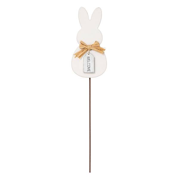 Honeybloom White Easter Bunny Garden Pick, 14"