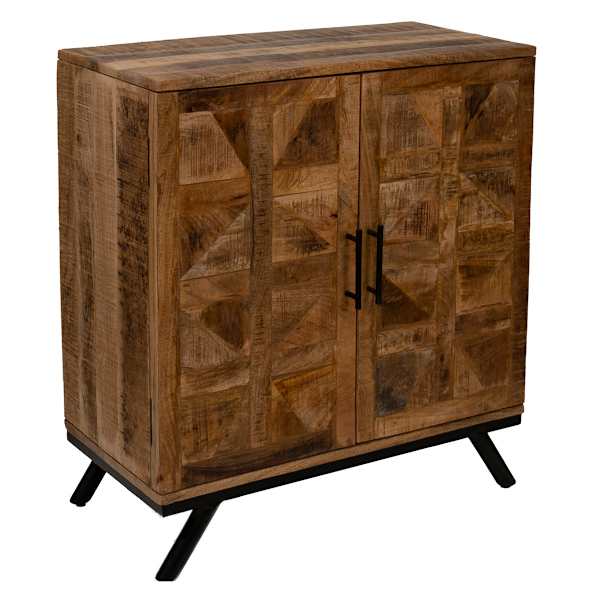 Found & Fable Saffron Cabinet, Natural Mango Wood Finish