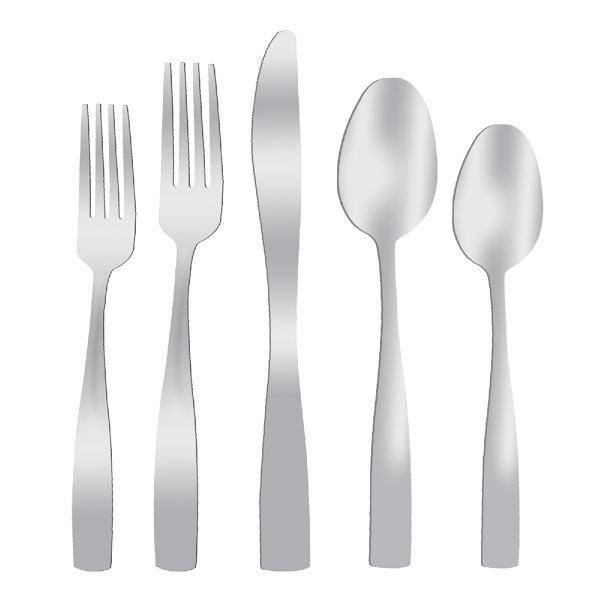 20-Piece Percy Flatware Set, Satin Silver