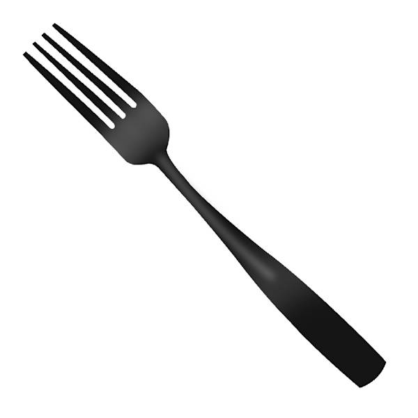 Percy Salad Fork, Satin Black