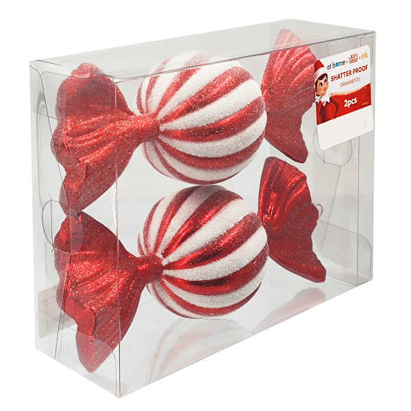 The Elf on the Shelf® 2-Count Red & White Candy Ornaments, 7.5"