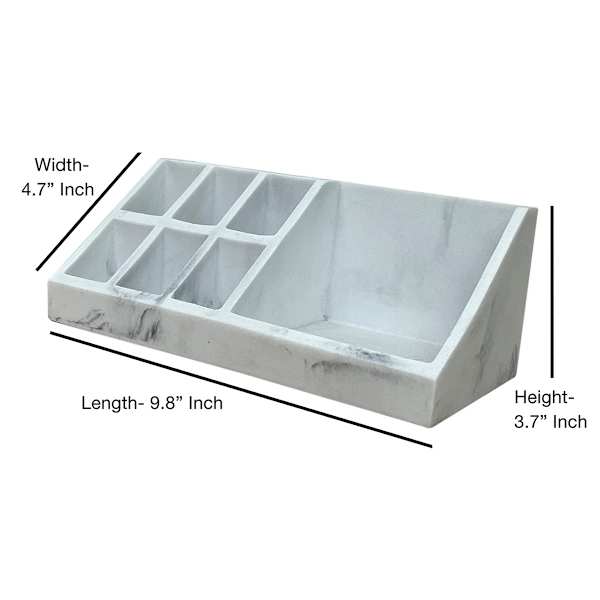 9-Section Marble Resin Organizer