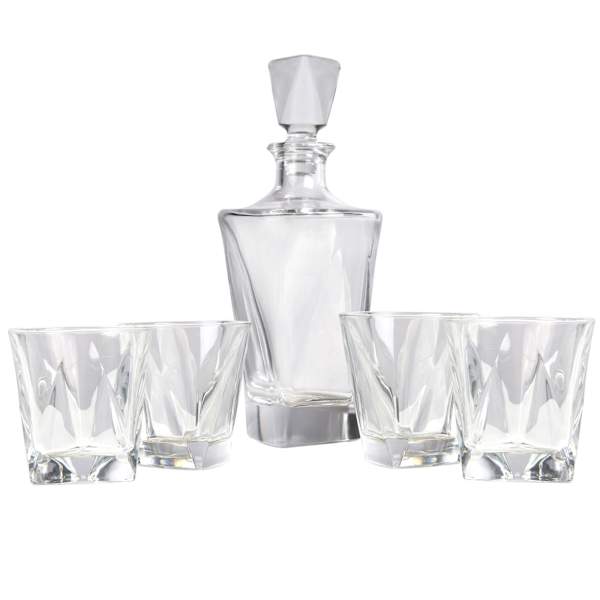 Set of 5 Tribeca Crystal Whiskey Set, 25.5oz/11.5oz