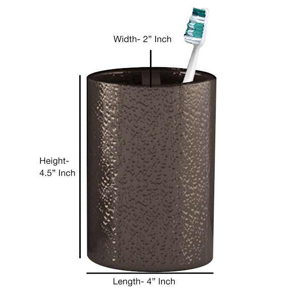 Found & Fable Nico Bronze Textured Toothbrush Holder, 4.5"