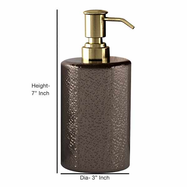 Found & Fable Nico Bronze Textured Soap Dispenser, 7"